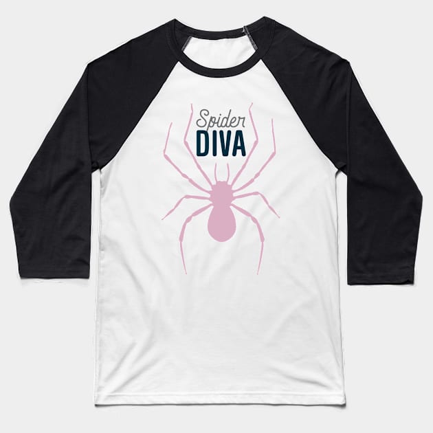 Spider Diva Baseball T-Shirt by oddmatter